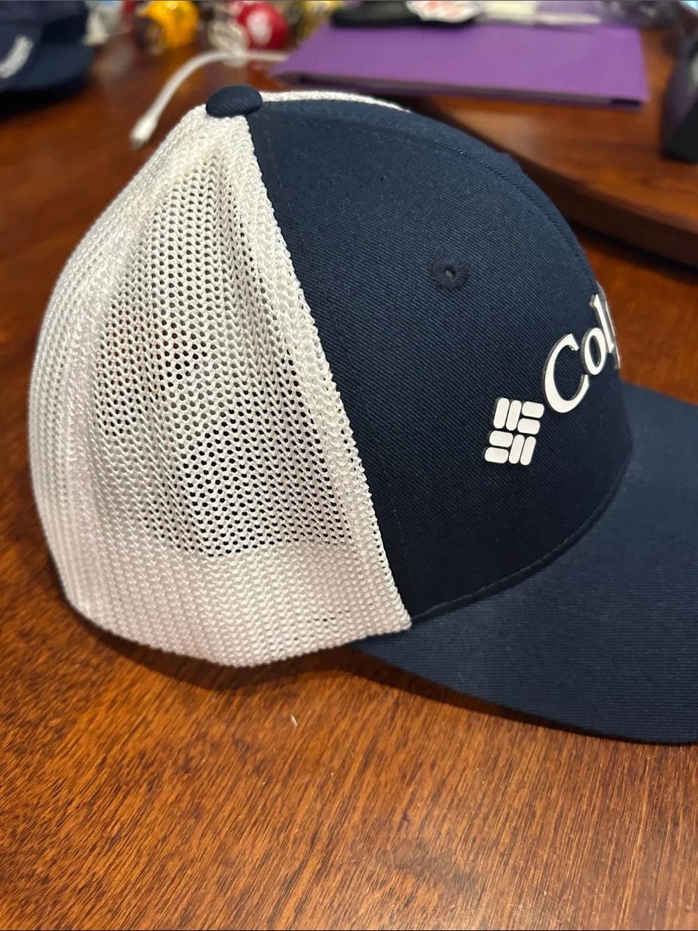 Dallas Cowboys Columbia PFG Navy Mesh SnapBack Trucker Hat